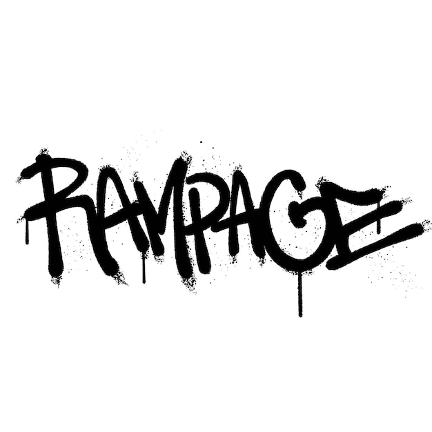 Graffiti pintura en aerosol Word Rampage Vector aislado