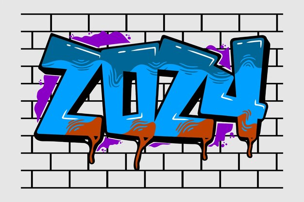 Vector graffiti vectorial números dibujados a mano 2024