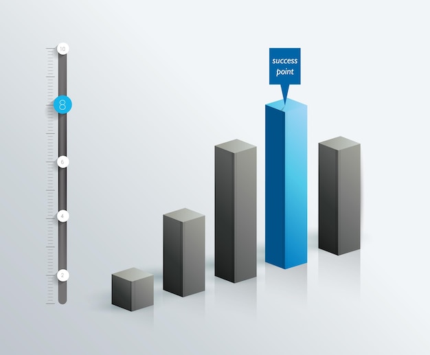 Vector gráfico 3d para infografía.