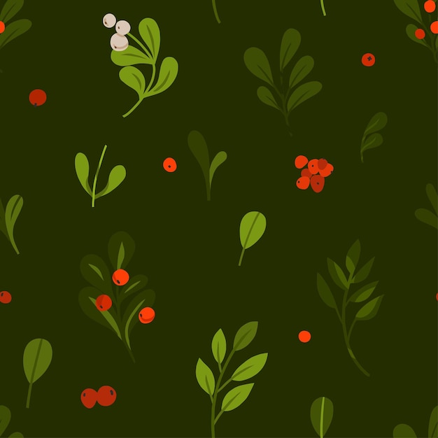 Gráfico abstracto vectorial dibujado a mano feliz navidad y feliz año nuevo imágenes prediseñadas ilustraciones saludo envoltura de patrones sin fisuras con flores y hojasfeliz navidad lindo fondo de diseño floral