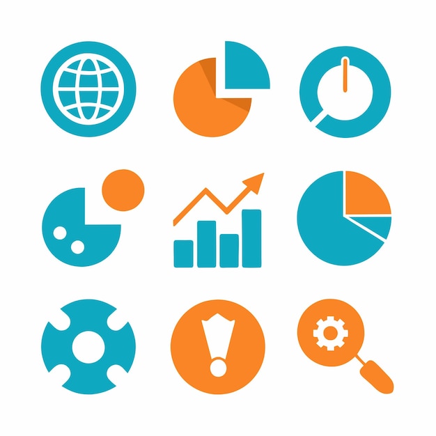 un gráfico azul y naranja con un diagrama de un plan de negocios