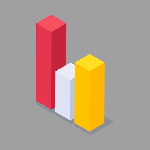 gráfico de barras de color vectorial que hace hincapié en el crecimiento aislado