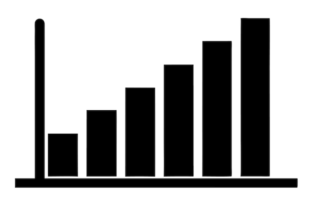 Gráfico de barras de crecimiento Gráfico en crecimiento Gráfica de negocios con ilustración de vector de flecha