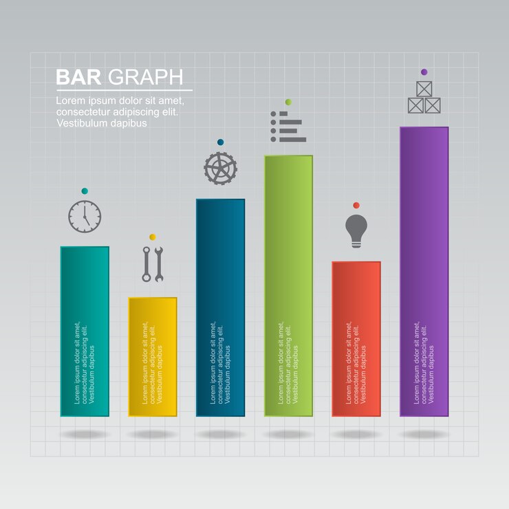Vector gráfico de barras diagrama gráfico analítica financiera estadística negocio infografía ilustración