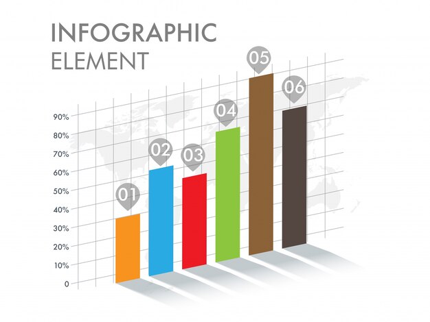 Gráfico de barras estadístico infográfico para Negocios.