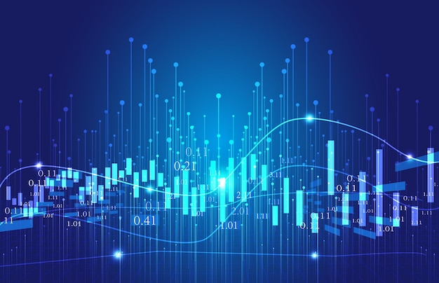 Gráfico de barras con fondo vectorial de sentido de Kline fintech