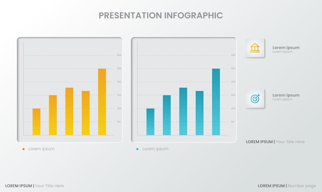 Gráfico de barras de infografía para la presentación del diagrama.