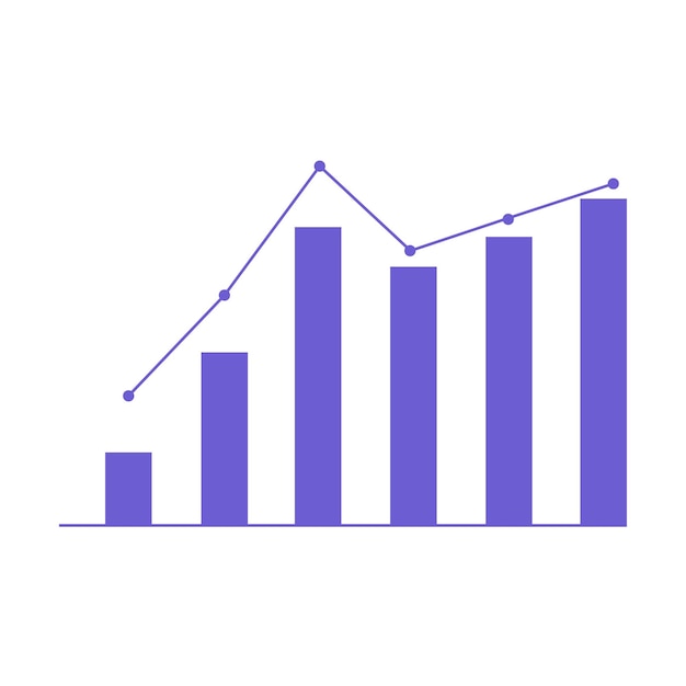 gráfico de barras de negocios ilustración vectorial aislada eps crecimiento de la empresa escala hacia arriba