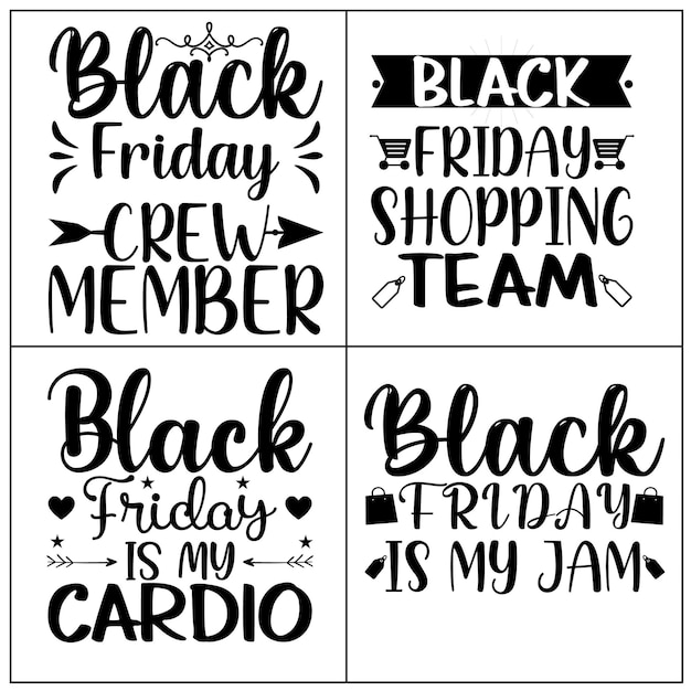 Gráfico de Black Friday SVG Bundle y diseño de camiseta de tipografía de Black Friday