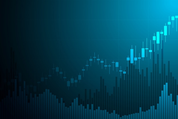 Vector gráfico de bolsa de comercio de inversión de mercado con el mapa mundial. plataforma de negocios. gráfico de negocios