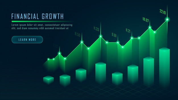 Gráfico bursátil o forex en concepto gráfico