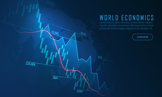 Gráfico bursátil o forex en gráfico