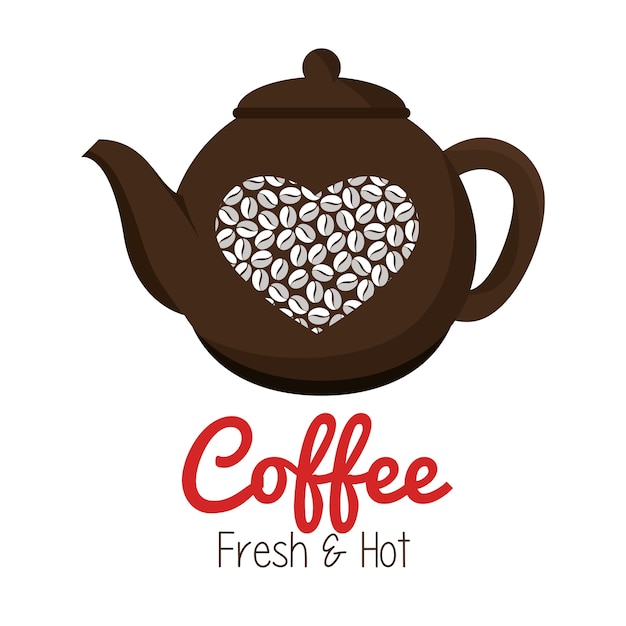 gráfico de café corazón aislado