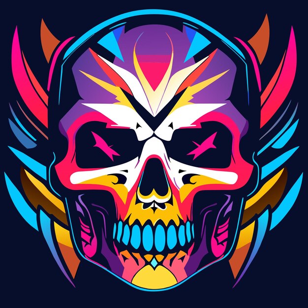 Vector gráfico de calavera punky aislado para prendas de vestir