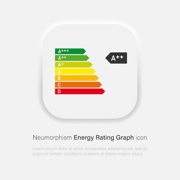 Gráfico de calificación energética con flechas Ilustración vectorial EPS 10