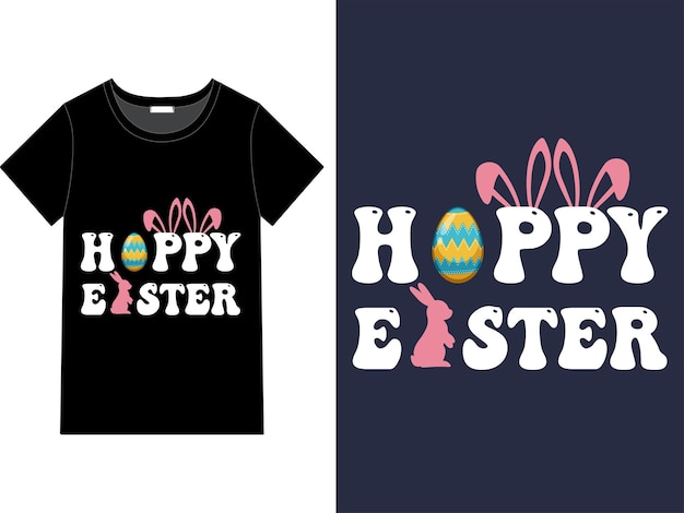 Vector gráfico de camiseta prinhappy easter, diseño de camiseta happy easter,
