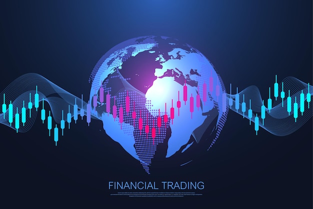 Gráfico de candlestick del mercado de valores o gráfico de comercio de divisas