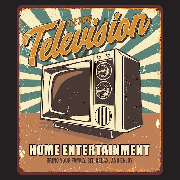 Gráfico de cartel vintage retro TV