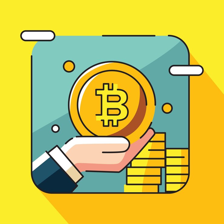 Vector gráfico de cartera o gráfico en bitcoin elementos de bitcoin diseño plano ilustración vectorial