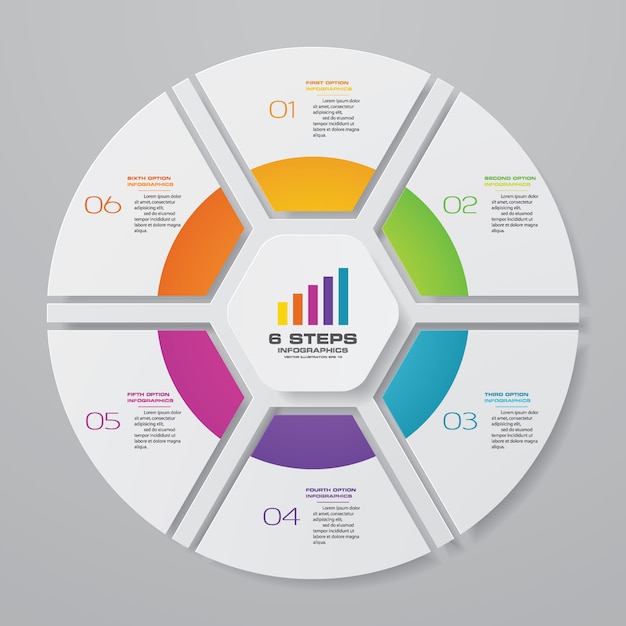 Gráfico de ciclo infográfico para presentación de datos.