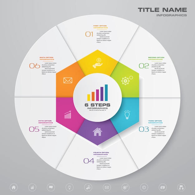 Gráfico de ciclo infográfico para presentación de datos.