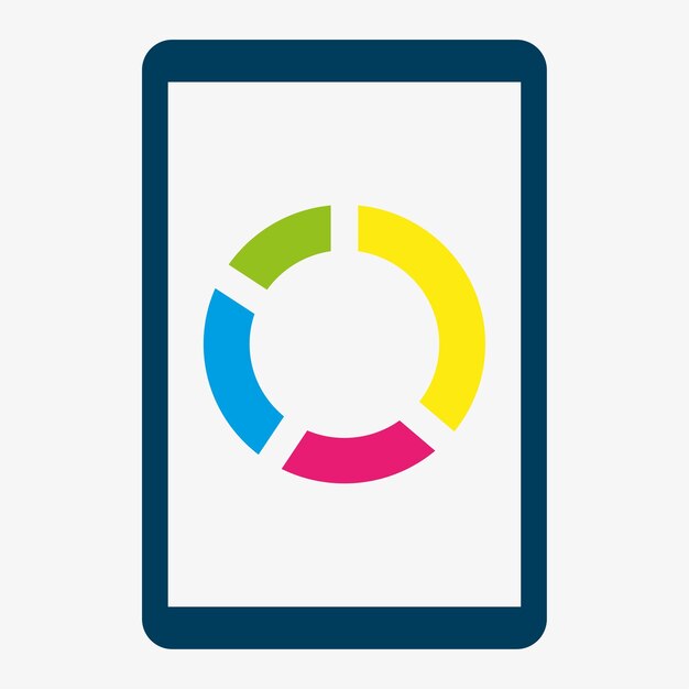 Gráfico circular de colores en la pantalla del teléfono inteligente. ilustración vectorial EPS 10.
