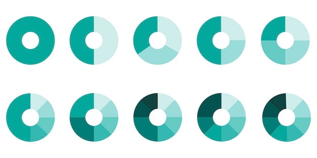 Gráfico circular Conjunto vectorial de diagramas Círculos con segmentos