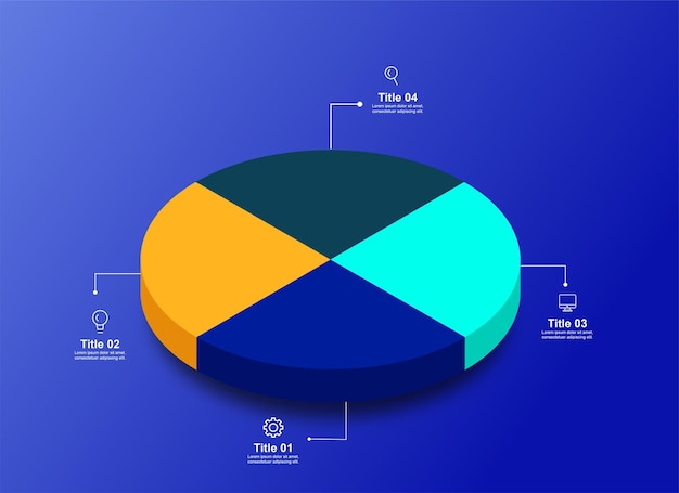 Gráfico circular, plantilla de diagrama 3d