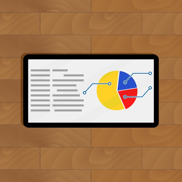 Gráfico circular en tableta