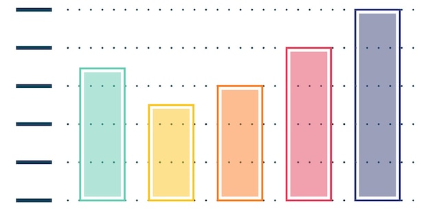 Gráfico de columnas de color infografía de datos elemento de estadística