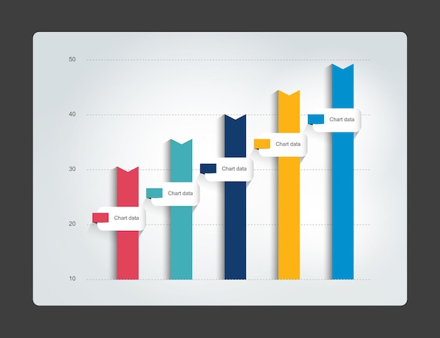 Gráfico de columnas. Tabla de infografía. Vector.