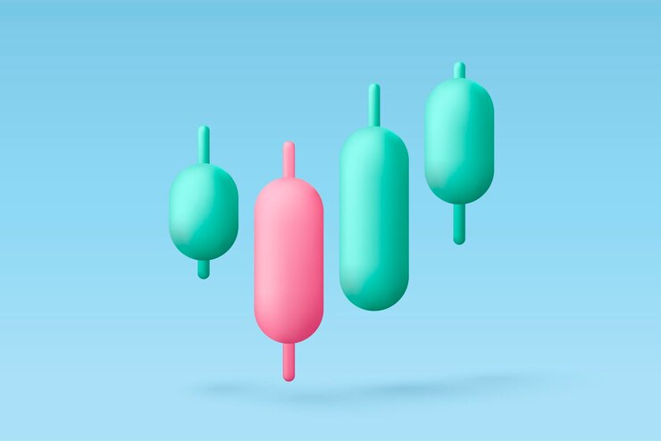 Vector gráfico de comercio de acciones 3d en el mercado en segundo plano vender y comprar dinero en efectivo e intercambiar con el concepto de negocio financiero ganar inversión 3d icono de vector de comercio bancario para ilustración de representación de inversión