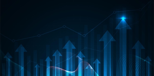 Gráfico de comercio de inversión bursátil en concepto gráfico adecuado.