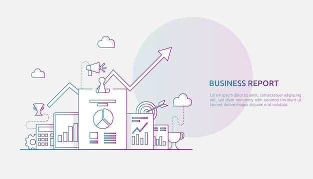 Gráfico de concepto de informe de datos de documentos para estadísticas comerciales, análisis de inversiones, investigación de planificación y contabilidad de auditoría financiera con hoja de papel, manos, lupa, papeleo, tablas, elemento de gráficos