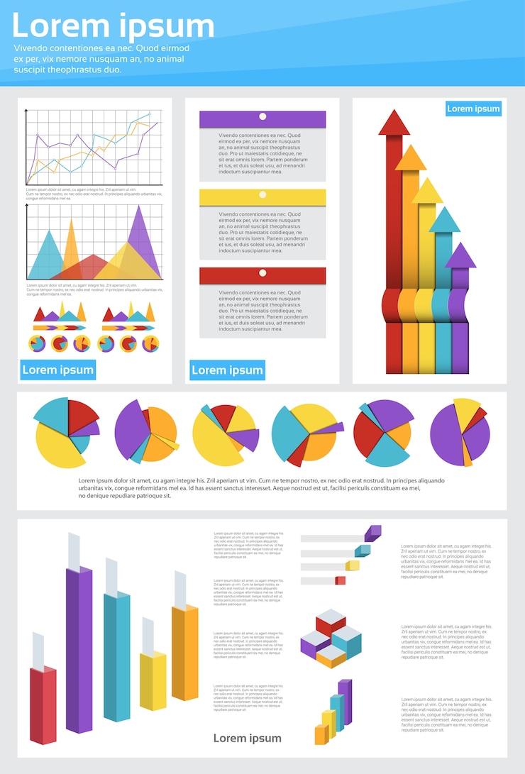 Vector gráfico conjunto finanzas diagrama infografía