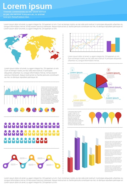 Gráfico conjunto de iconos de infografía diagrama de finanzas