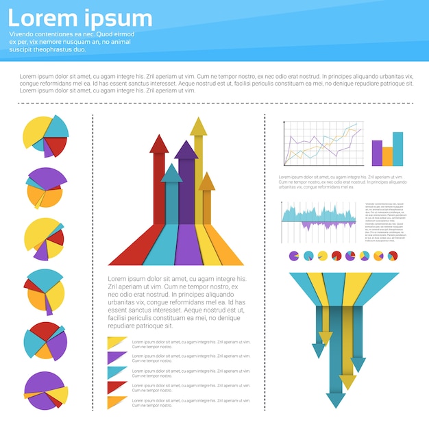 Gráfico conjunto de iconos de infografía diagrama de finanzas