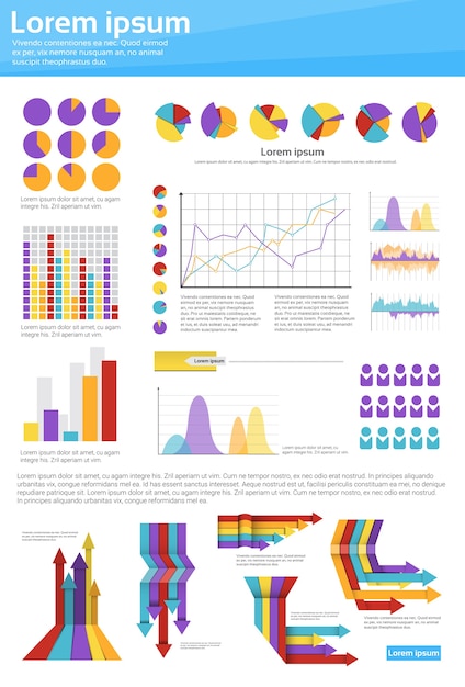 Gráfico conjunto de iconos de infografía diagrama de finanzas