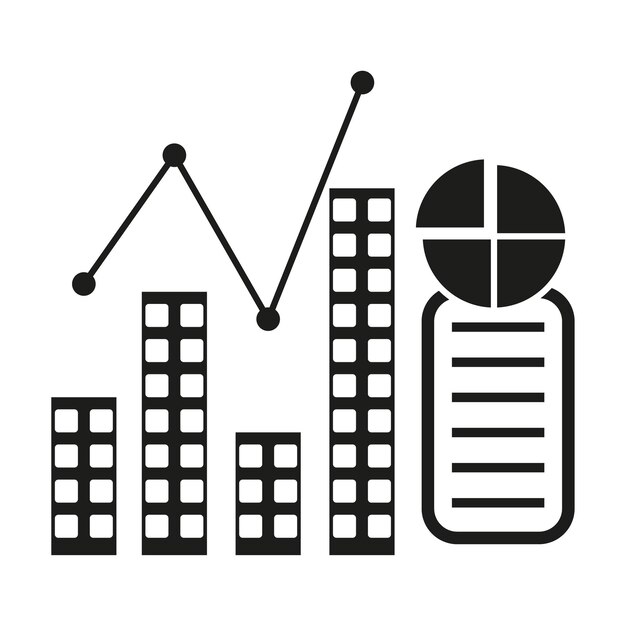 Gráfico de crecimiento de ciudad inteligente de una megalópolis Ilustración vectorial EPS 10