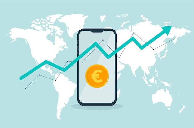 Gráfico de crecimiento de las cuentas de efectivo en euros