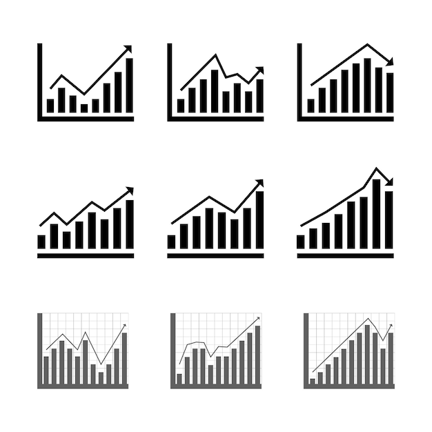 gráfico de crecimiento financiero vector.