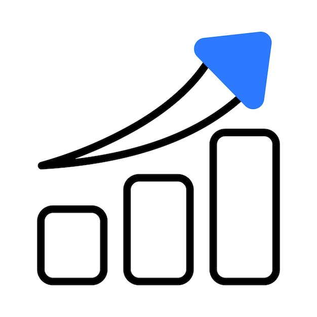 Gráfico de crecimiento con flecha azul