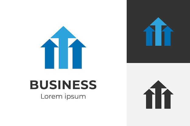 Gráfico de crecimiento de flecha para el diseño del logotipo de finanzas flecha de signo vectorial hacia arriba del éxito comercial para el logotipo de inversión en el hogar de marketing