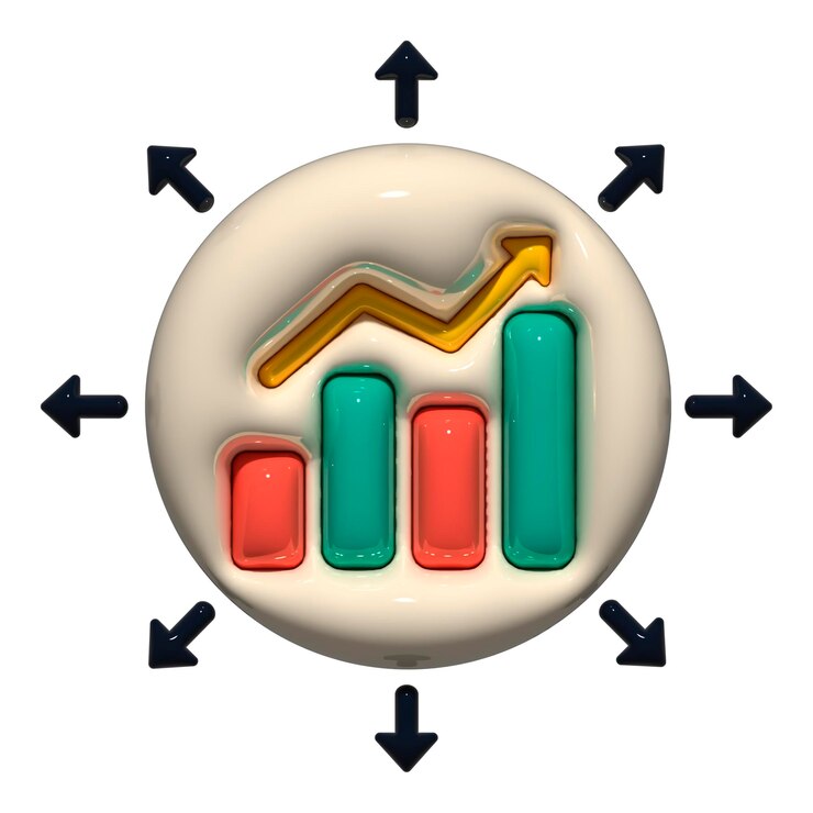Gráfico de crecimiento de la inversión con estilo 3D