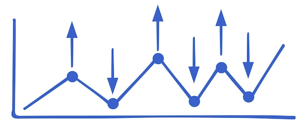 Gráfico de datos doodle elemento de diagrama de presentación de negocios aislado sobre fondo blanco