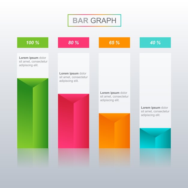 Vector gráfico decreciente gráfico de barras presión económica problema financiero estadística infografía