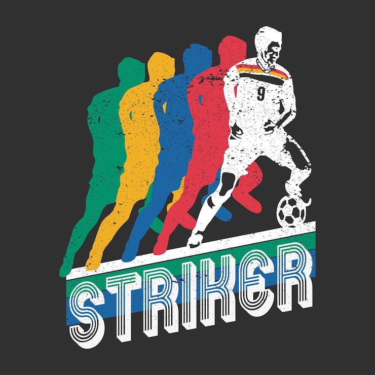 Vector gráfico de delantero de fútbol para imprimir