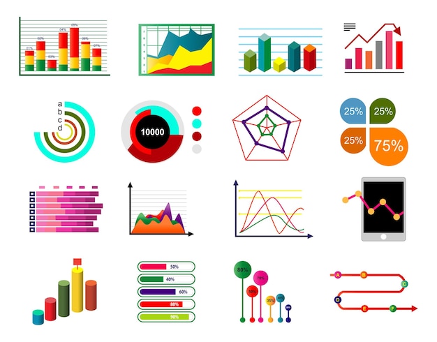 gráfico de diagrama estadístico colorido. diagrama gráfico elementos gráficos vector negocio diagrama datos plantilla