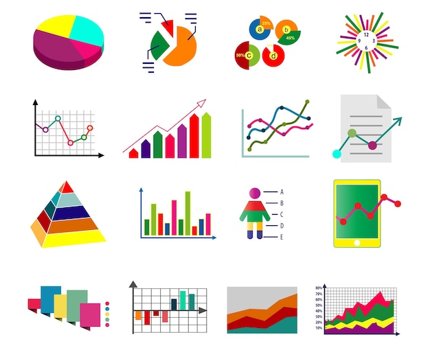 Gráfico de diagrama estadístico colorido. diagrama gráfico elementos gráficos vector negocio diagrama datos plantilla