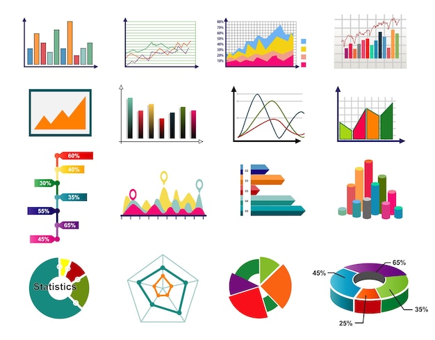 Gráfico de diagrama estadístico colorido. diagrama gráfico elementos gráficos vector negocio diagrama datos plantilla